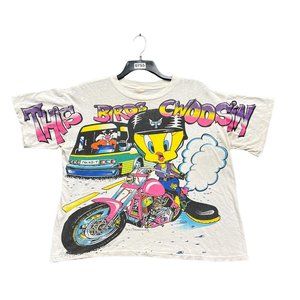Vintage tweety silvester motorcycle T-Shirt size large